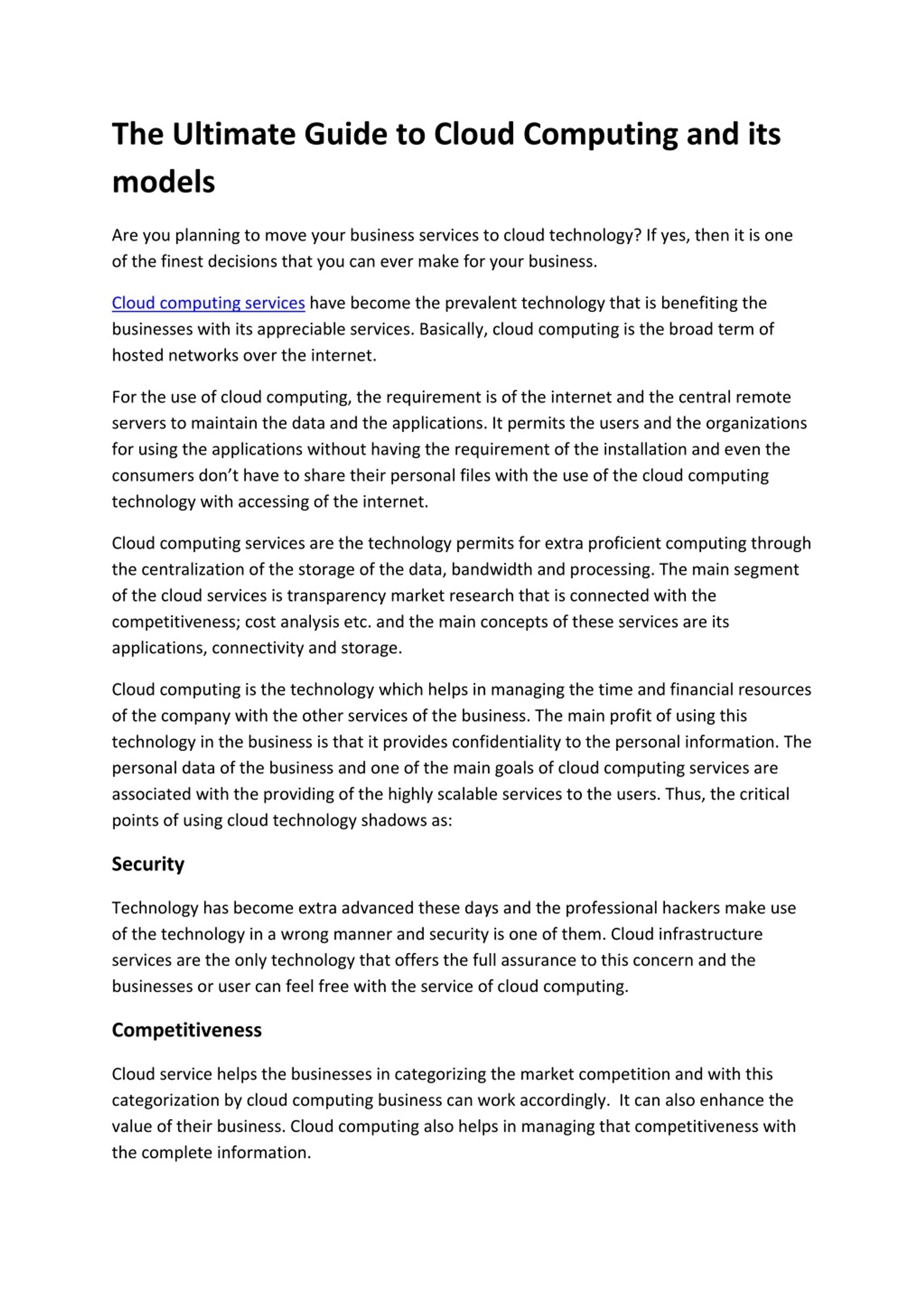 PPT - The Ultimate Guide to Cloud Computing and its models PowerPoint ...