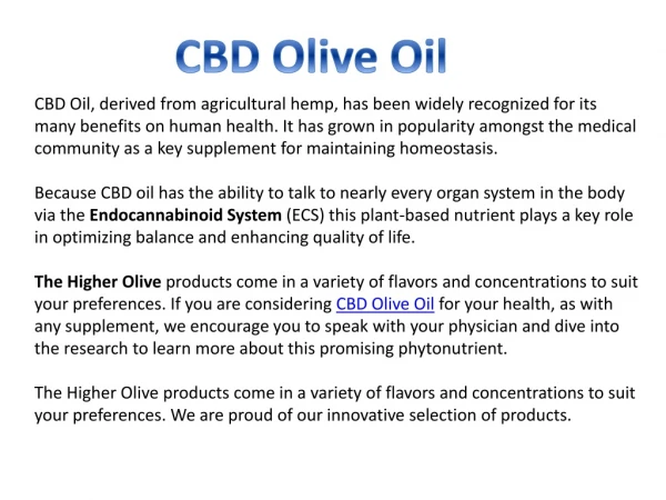 CBD Olive Oil