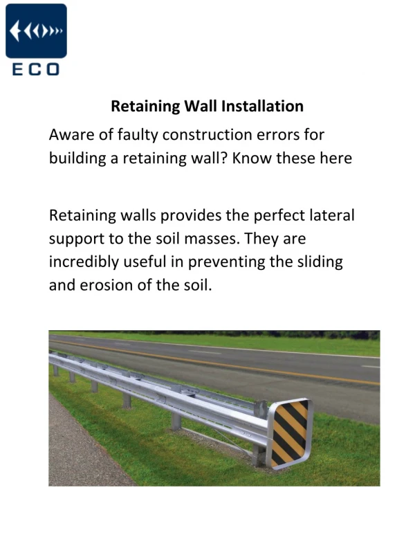 Retaining Wall Installation - Ecooo