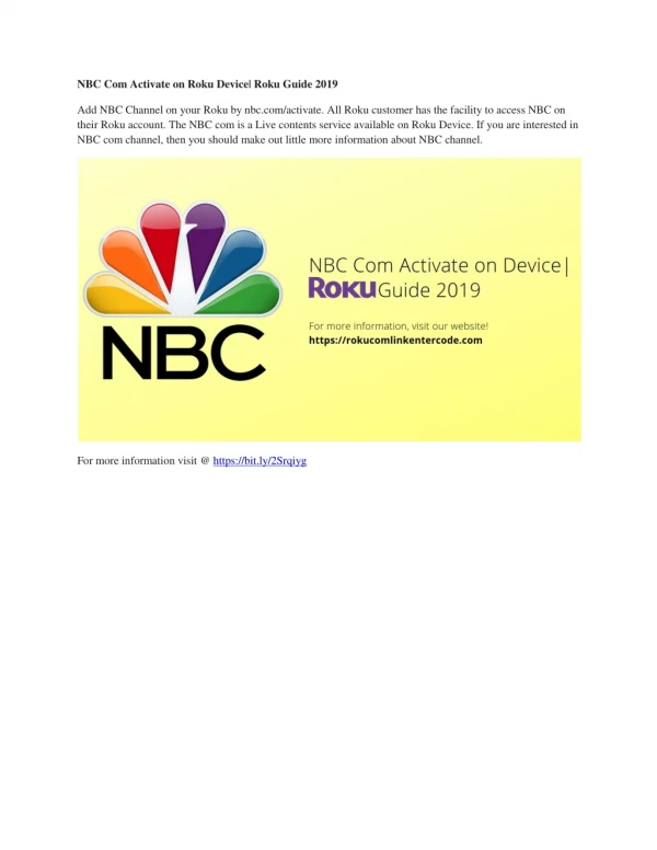NBC.COM/ACTIVATE| NBC CHANNEL ON ROKU