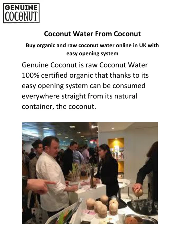 Coconut Water From Coconut - Genuinecoconut