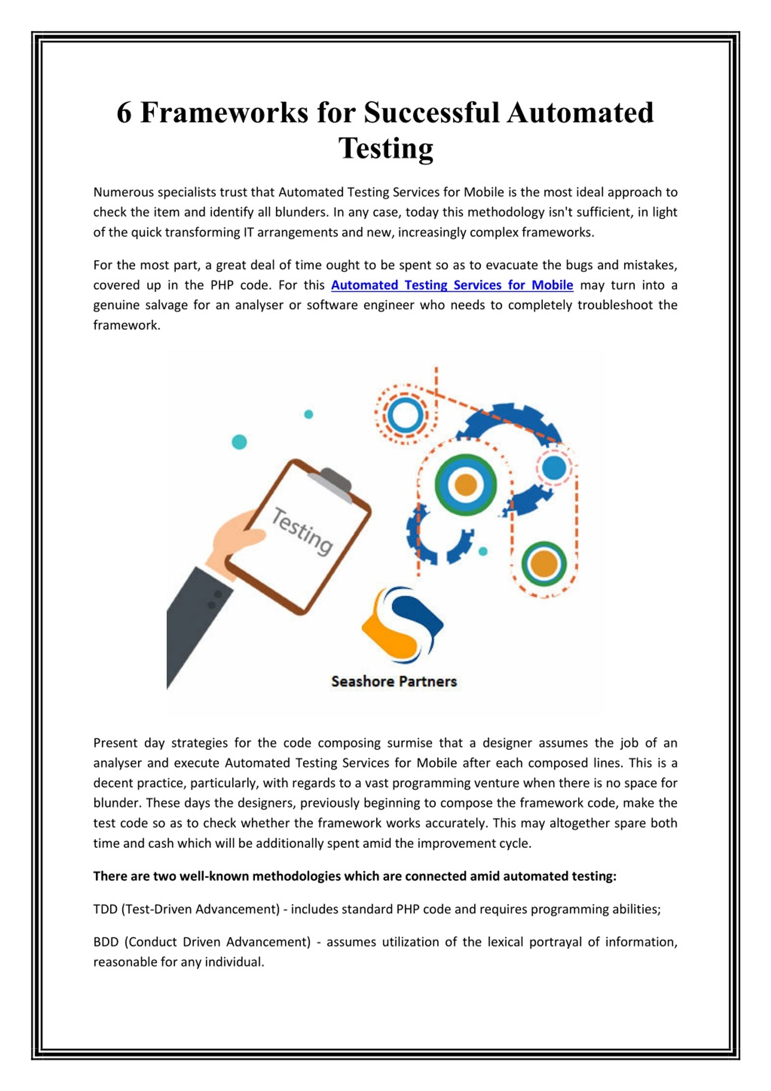 PPT - 6 Frameworks for Successful Automated Testing PowerPoint ...