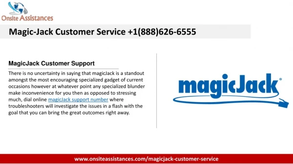 MagicJack Customer Service | 1(888)626-6555 Magicjack support number
