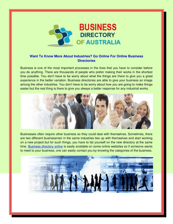 Want To Know More About Industries? Go Online For Online Business Directories