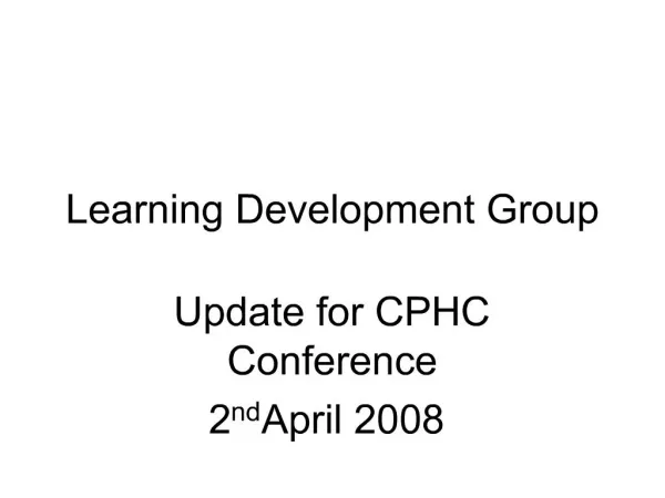 Learning Development Group