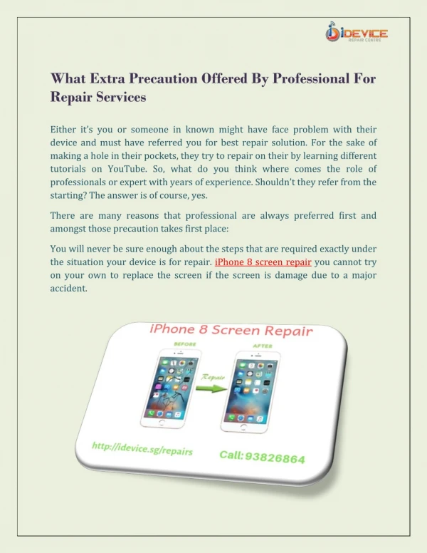 What Extra Precaution Offered By Professional For Repair Services