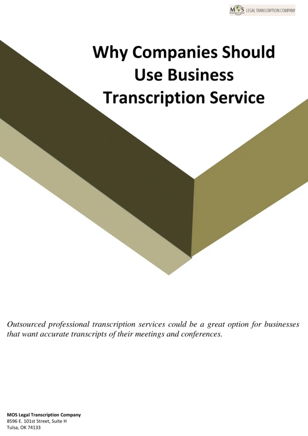 Why Companies Should Use Business Transcription Service