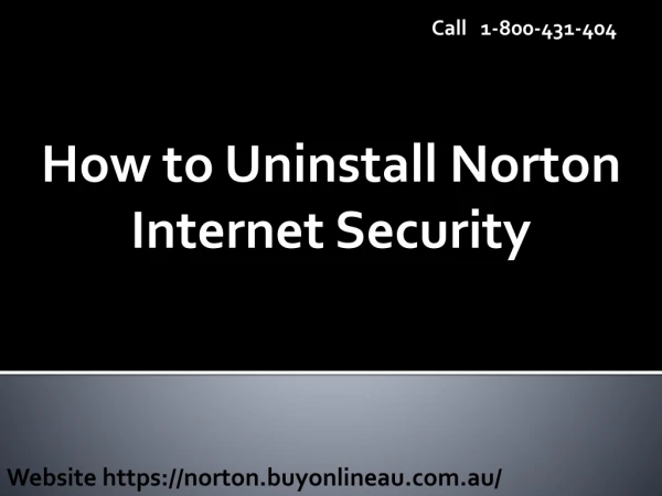 How to Uninstall the Norton Internet Security?