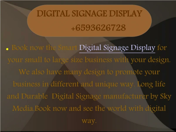 Advertising Digital Signage Singapore