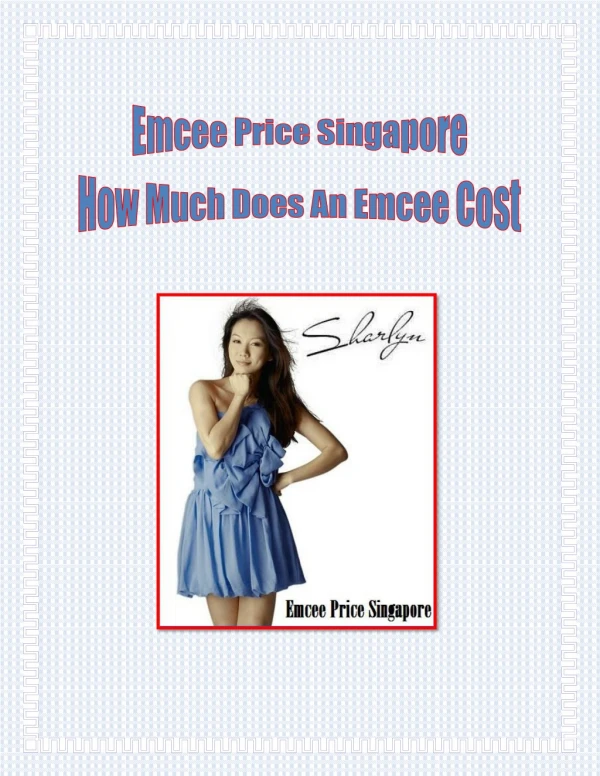 Emcee Price Singapore - How Much Does An Emcee Cost