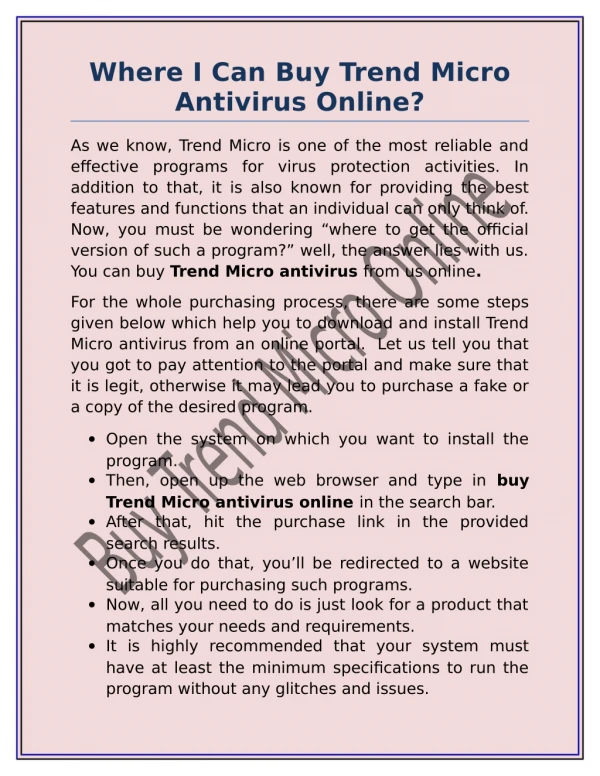 Where I Can Buy Trend Micro Antivirus Online?