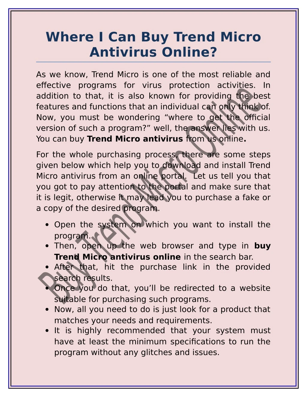 where i can buy trend micro antivirus online