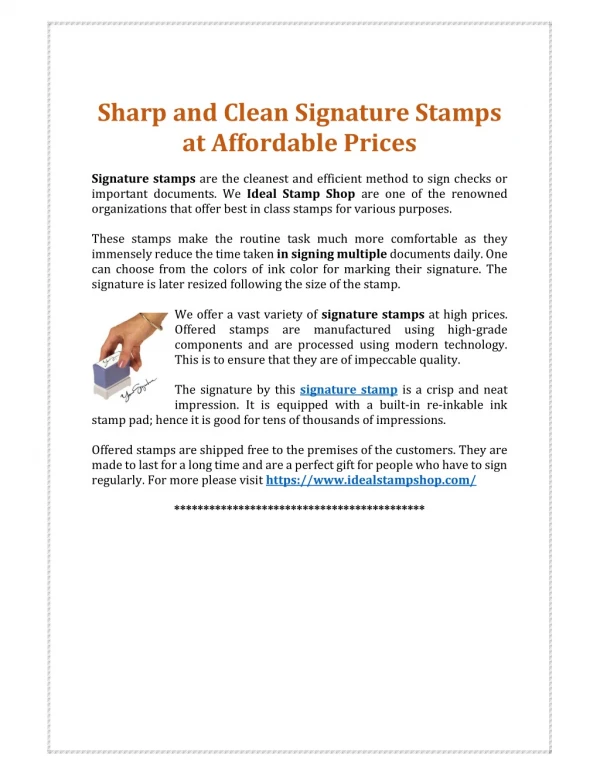 Buy Signature Stamps at Affordable prices