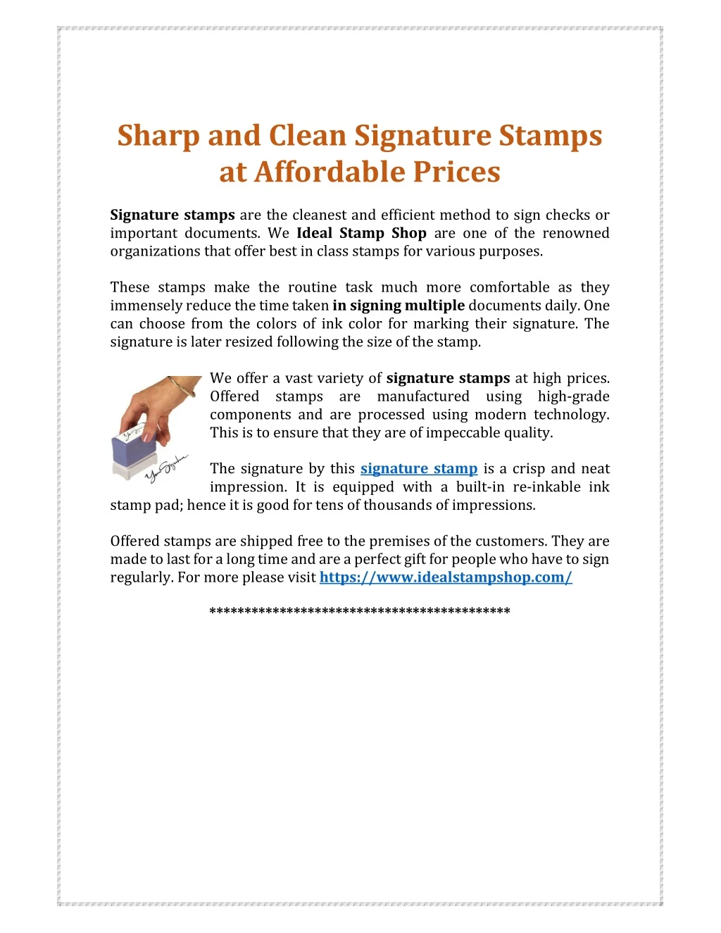 sharp and clean signature stamps at affordable