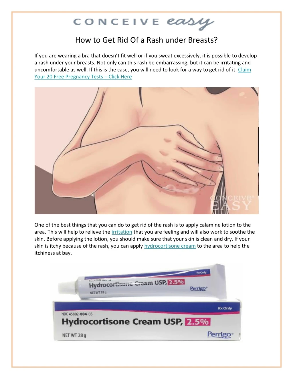 how to get rid of a rash under breasts