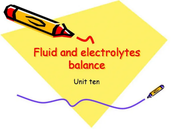 Fluid and electrolytes balance