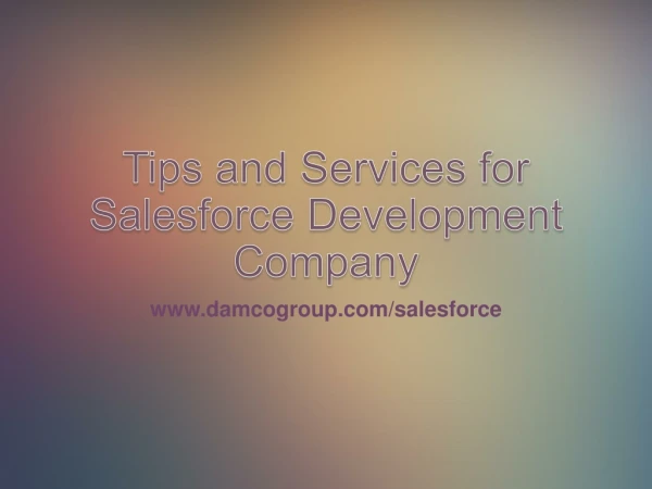 Tips and Services for Salesforce Development Company