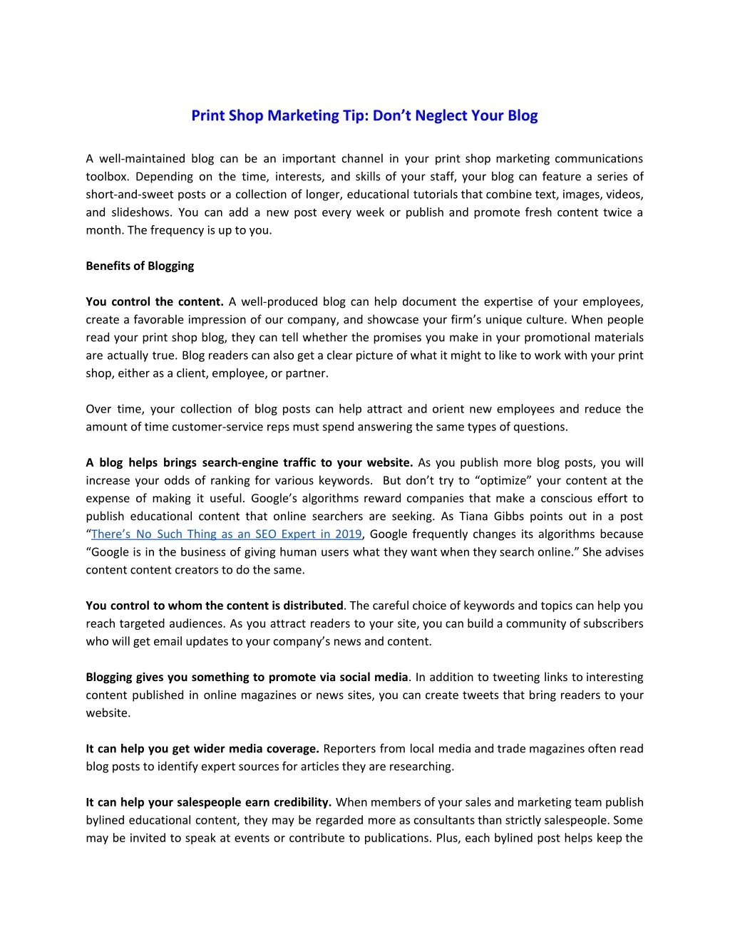 print shop marketing tip don t neglect your blog