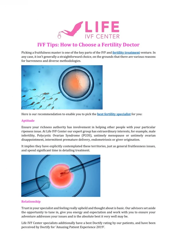 IVF Tips: How to Choose a Fertility Doctor