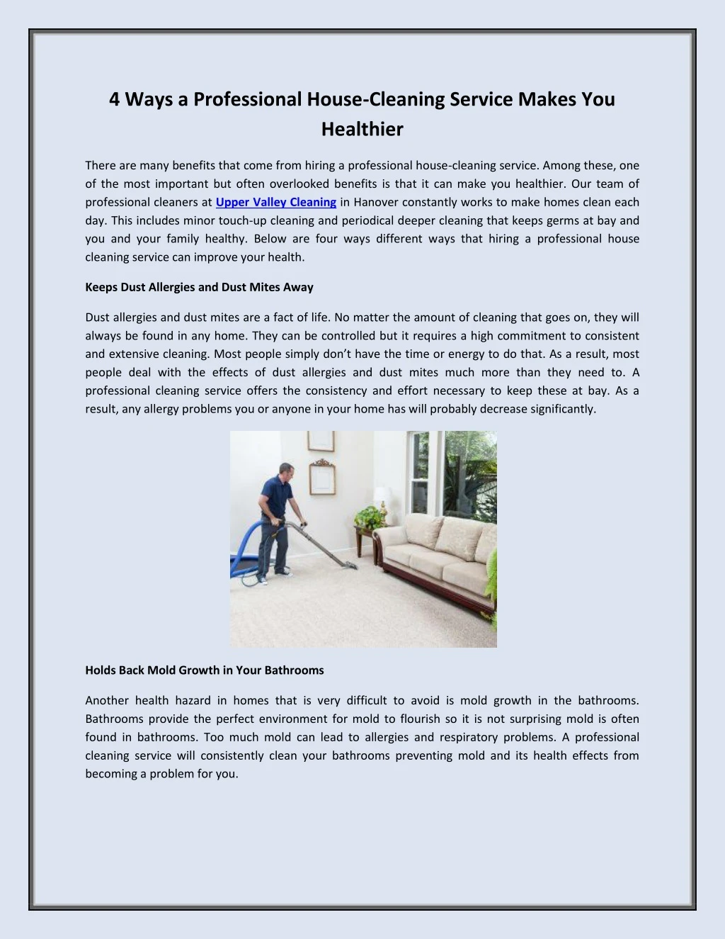 4 ways a professional house cleaning service