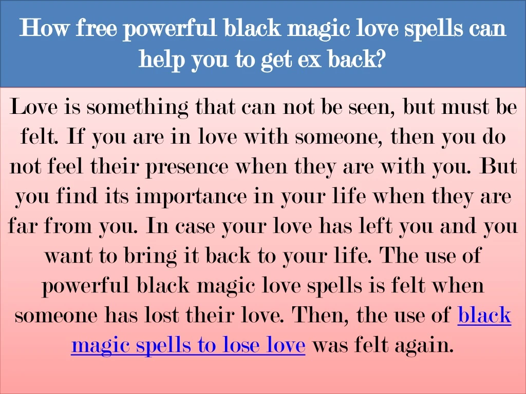 how free powerful black magic love spells can help you to get ex back