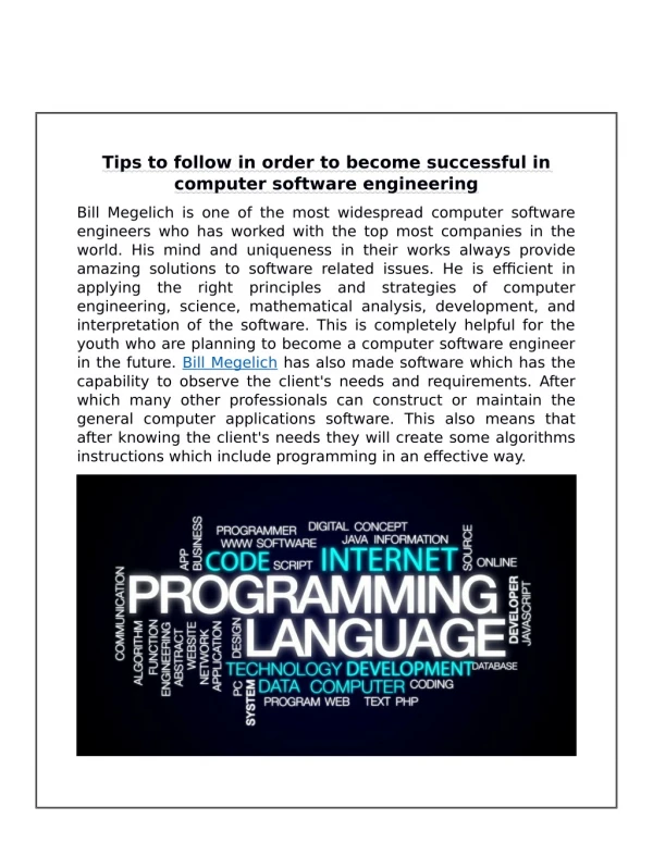Tips to follow in order to become successful in computer software engineering
