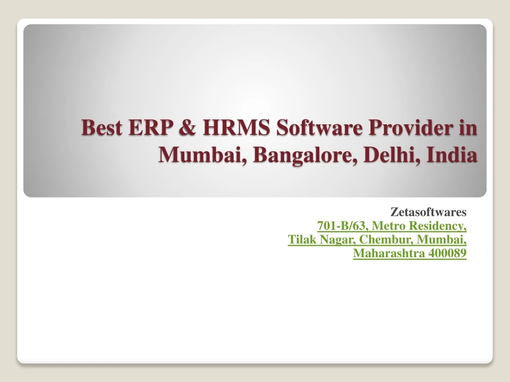 best erp hrms software provider in mumbai bangalore delhi india