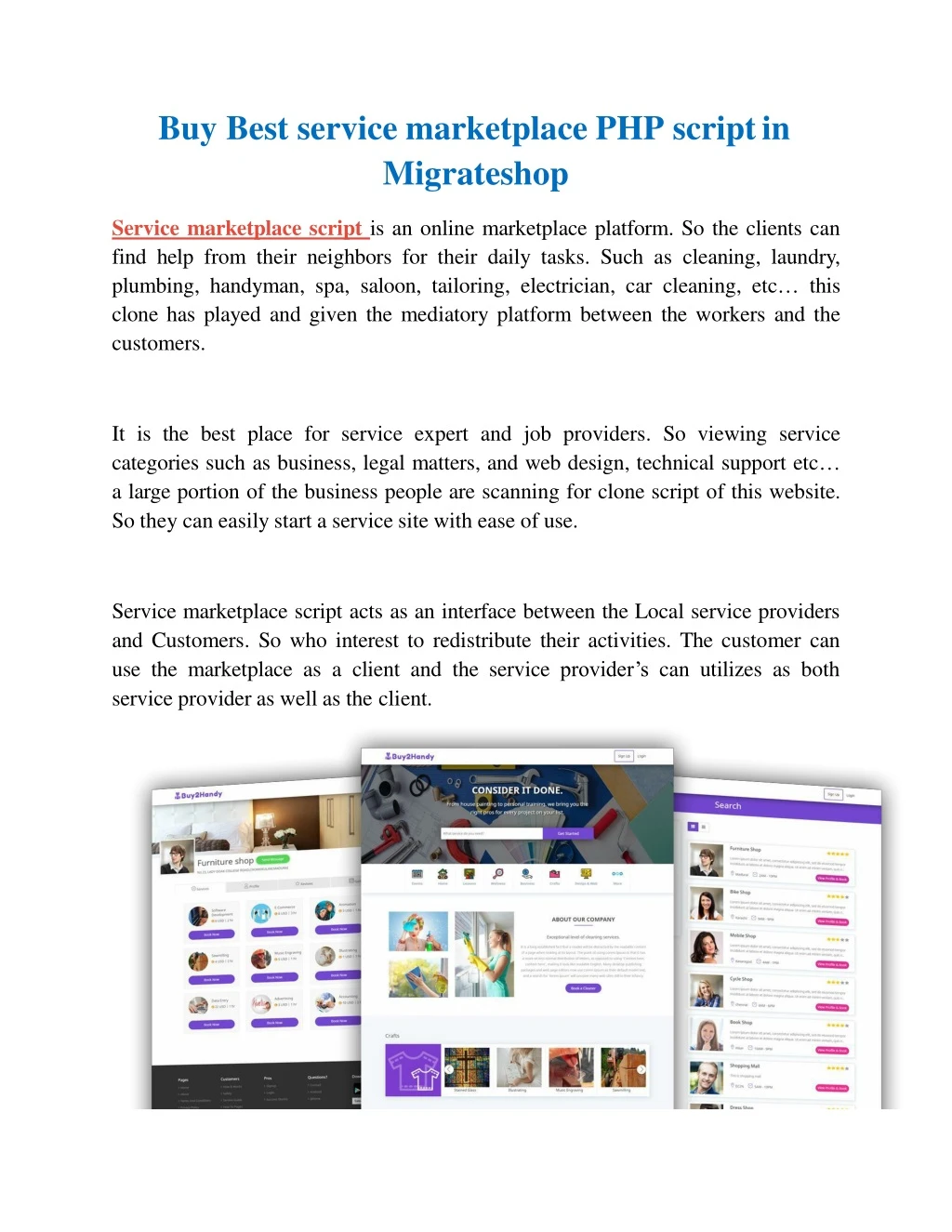 buy best service marketplace php script in migrateshop