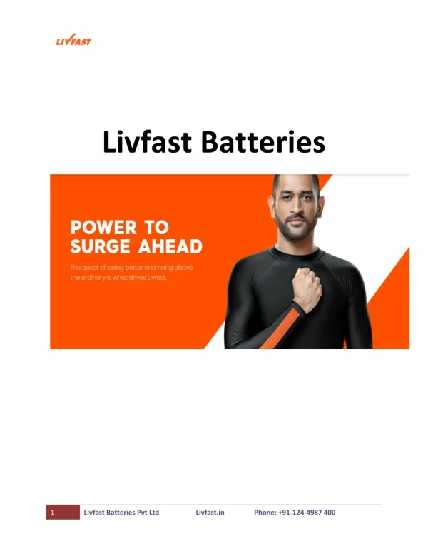 Livfast - Automotive Batteries, Car, Bike, Bus, Truck, Tractor, E-Rickshaw