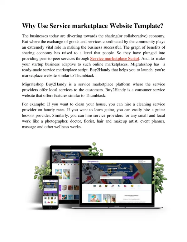 Why use service marketplace website template