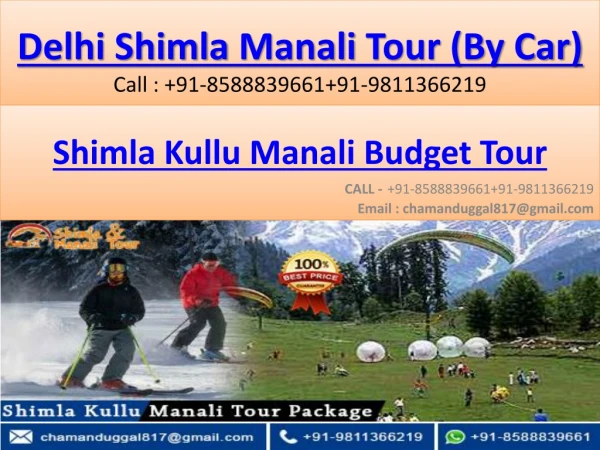 Delhi Shimla Manali Budget Tour By Car