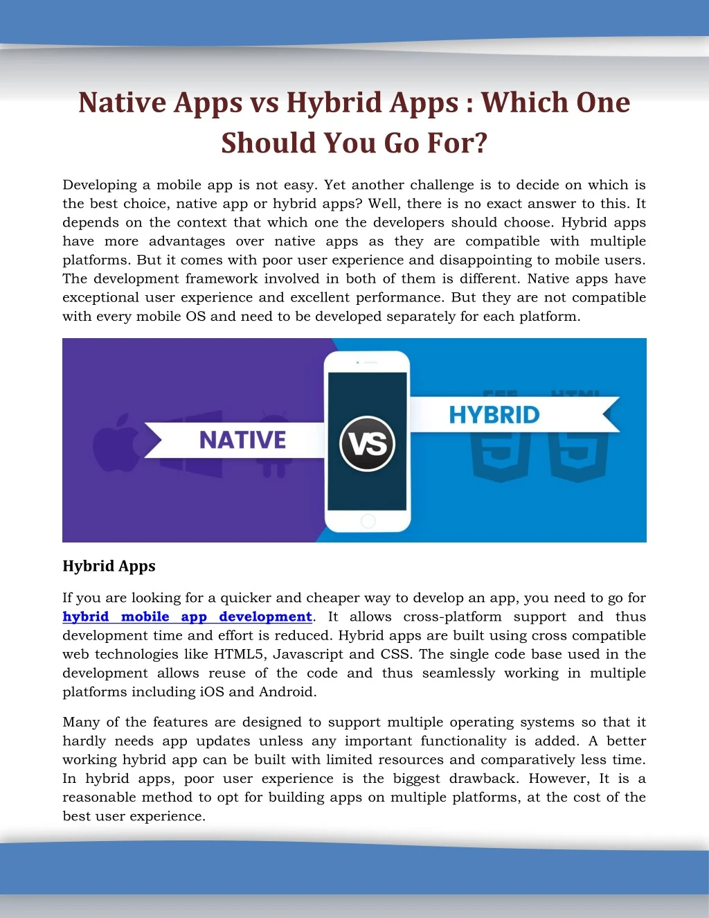 native apps vs hybrid apps which one should