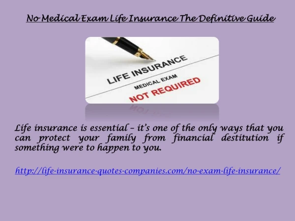 No Medical Exam Life Insurance The Definitive Guide