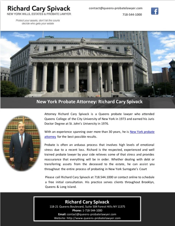 New York Probate Attorney: Richard Cary Spivack
