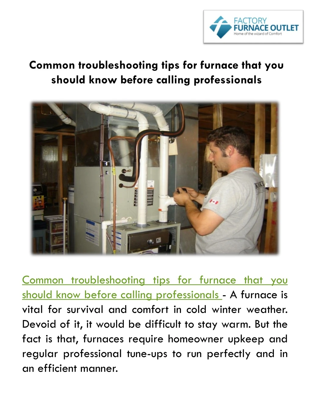 common troubleshooting tips for furnace that