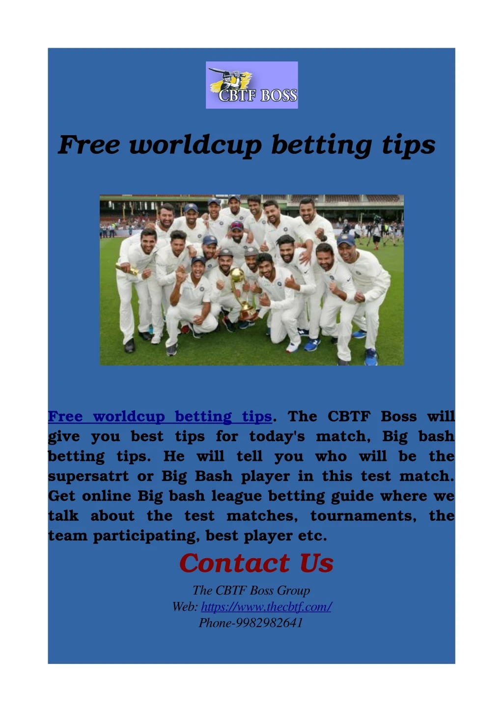 free worldcup betting tips