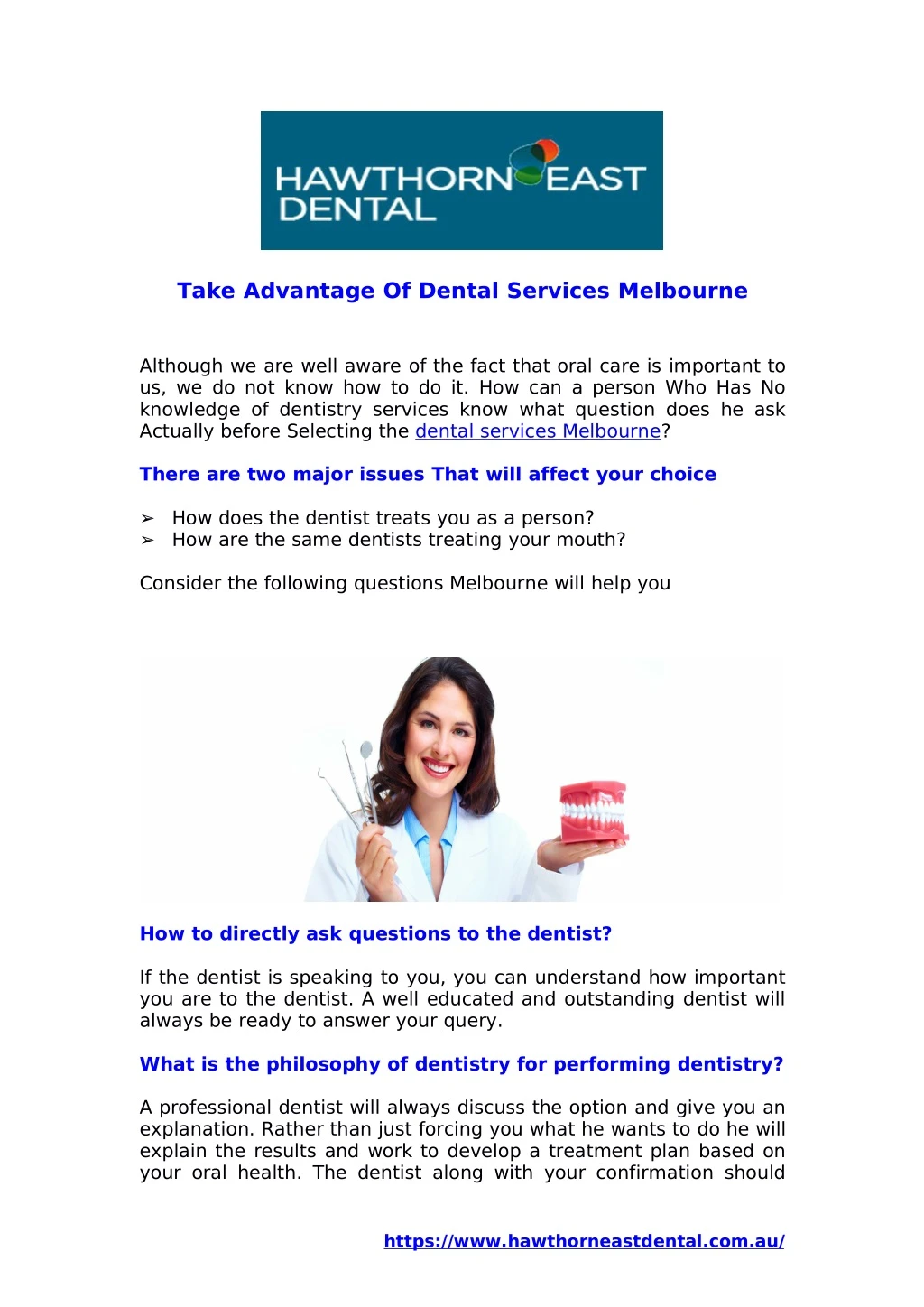 take advantage of dental services melbourne