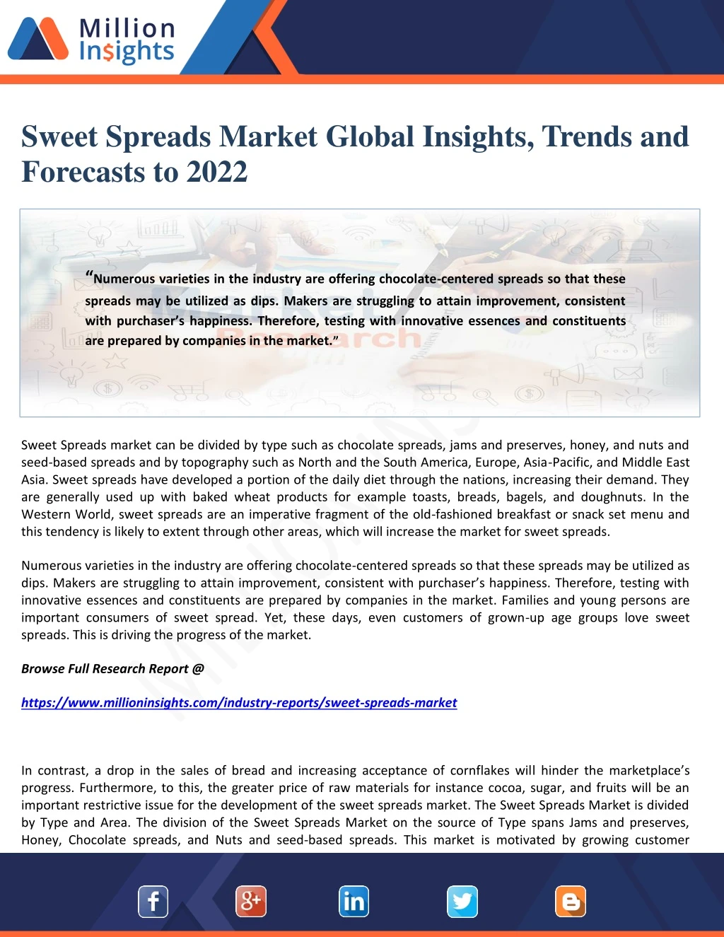 sweet spreads market global insights trends