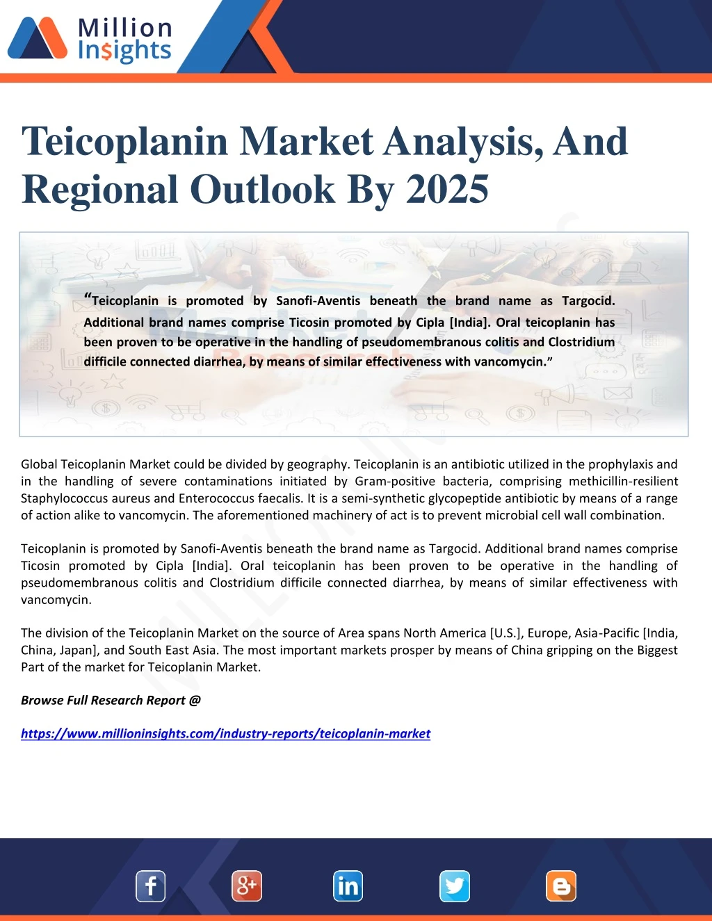 teicoplanin market analysis and regional outlook