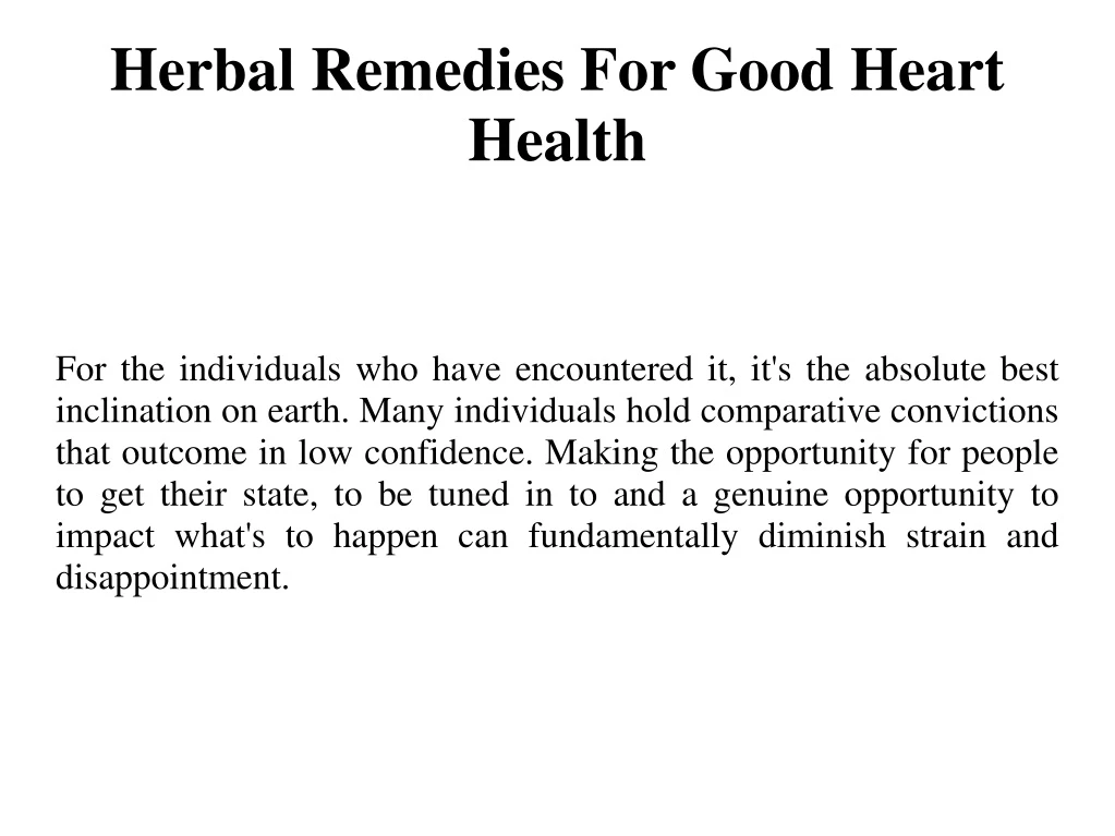 herbal remedies for good heart health