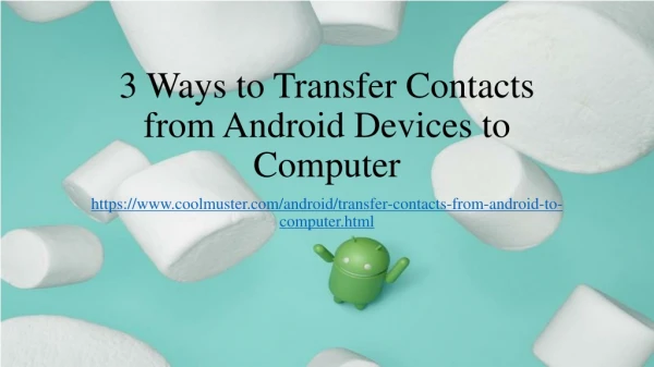 How to Transfer Contacts from Android Devices to Computer?