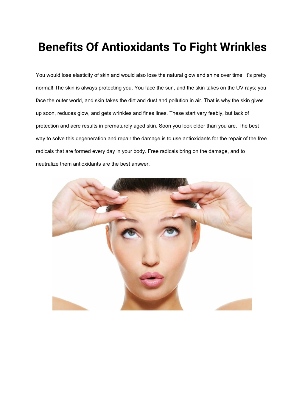 benefits of antioxidants to fight wrinkles