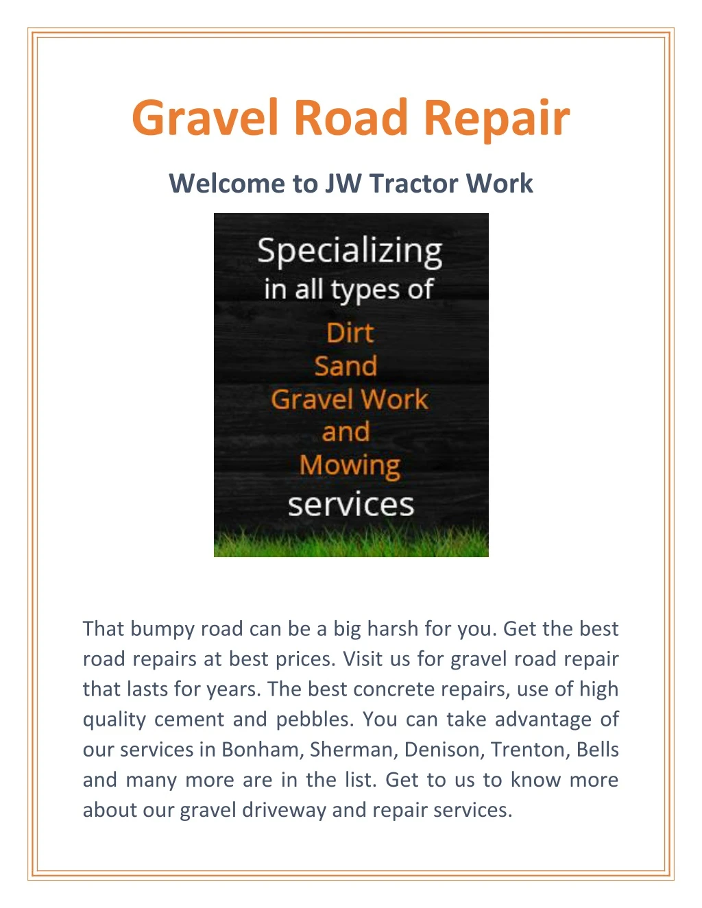 gravel road repair