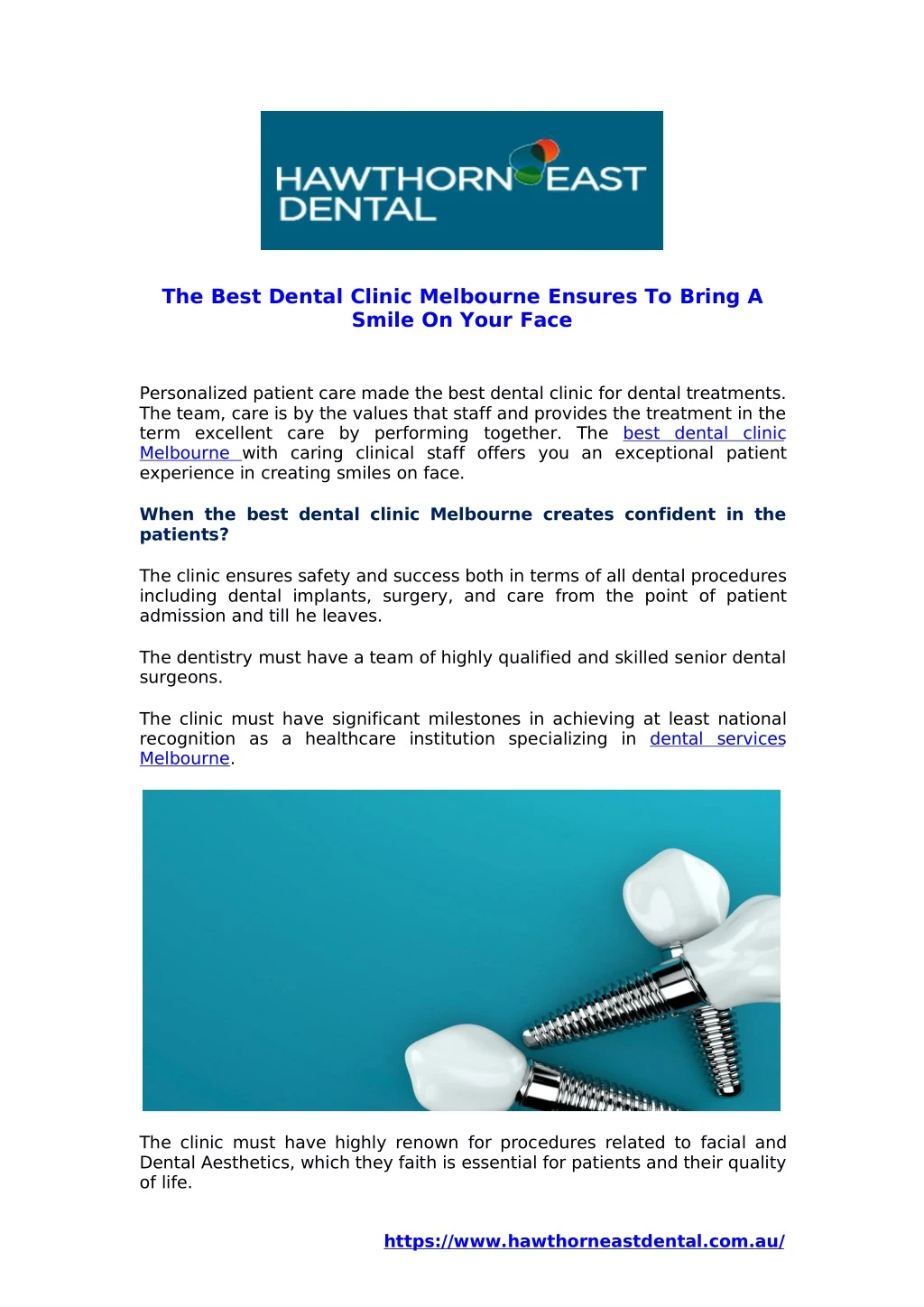 the best dental clinic melbourne ensures to bring