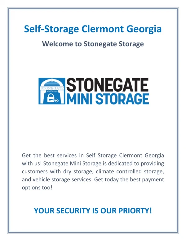 Self Storage Clermont Georgia