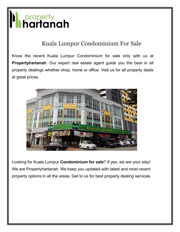 Kuala Lumpur Condominium For Sale - Propertyhartanah