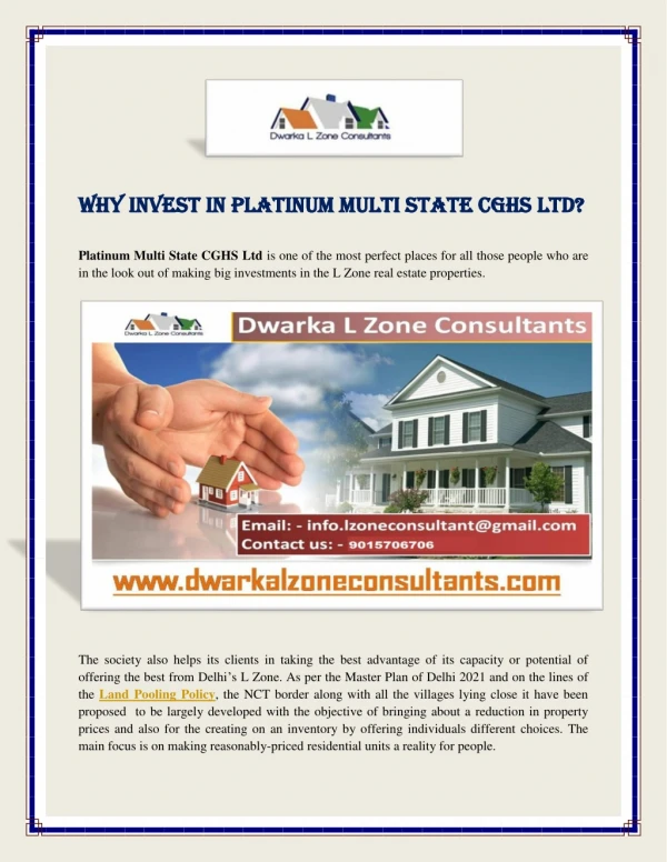 Why Invest in Platinum Multi State CGHS Ltd?