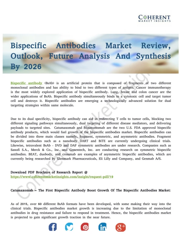 Bispecific Antibodies Market Show Promising Growth Opportunities Over 2026