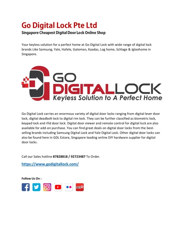Digital Lock Review | Digital Door Locks Singapore