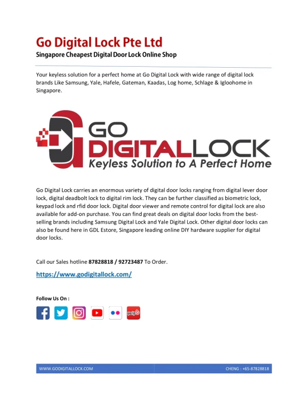 Digital lock | Digital Door Lock Promotion
